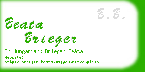 beata brieger business card